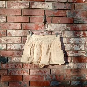 Free People Cream Flowy Boho Shorts Size M